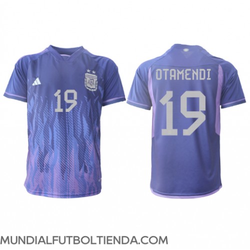 Camiseta Argentina Nicolas Otamendi #19 Segunda Equipación Replica Mundial 2022 mangas cortas